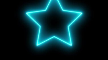 Yıldız neon parlayan animasyon hareketi grafikleri