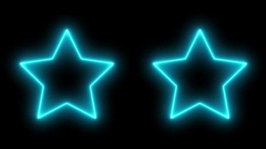 Yıldız neon parlayan animasyon hareketi grafikleri