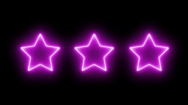 Yıldız neon parlayan animasyon hareketi grafikleri