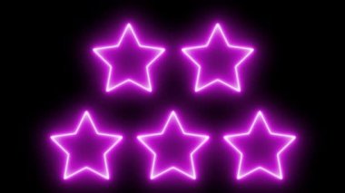 Yıldız neon parlayan animasyon hareketi grafikleri