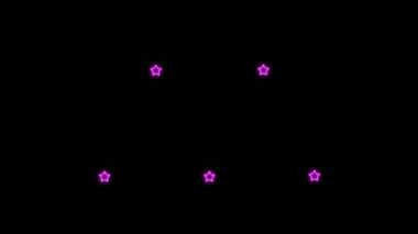 Yıldız neon parlayan animasyon hareketi grafikleri
