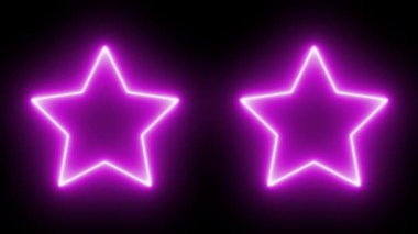 Yıldız neon parlayan animasyon hareketi grafikleri