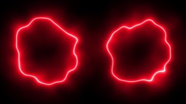 Neon dairesi bozulması parlayan animasyon hareketi grafikleri