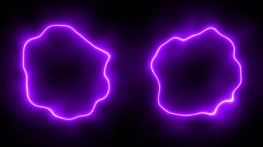 Neon dairesi bozulması parlayan animasyon hareketi grafikleri