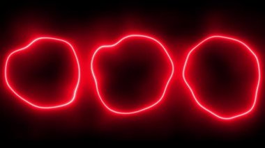 Neon dairesi bozulması parlayan animasyon hareketi grafikleri