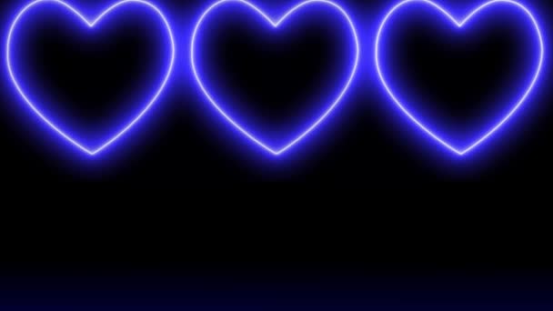 Сердце Знак Любви Неоновая Светящаяся Анимация Графика Движения — стоковое видео