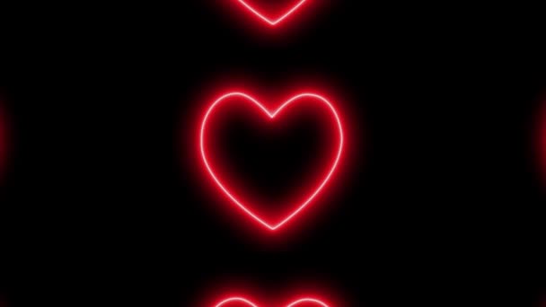 Cuore Segno Amore Neon Incandescente Animazione Motion Grafica — Video Stock