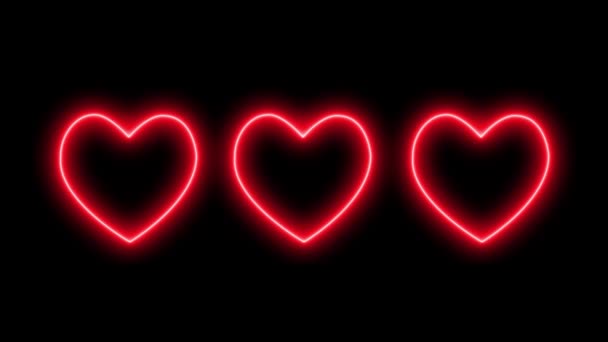 Marque Coeur Amour Néon Lumineux Animation Motion Graphiques — Video