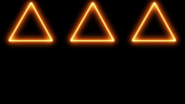 Triangle Neon Glühende Animation Bewegungsgrafik — Stockvideo