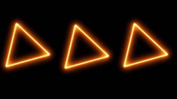 Triangolo Neon Incandescente Animazione Grafica Movimento — Video Stock