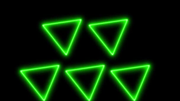 Triangolo Neon Incandescente Animazione Grafica Movimento — Video Stock