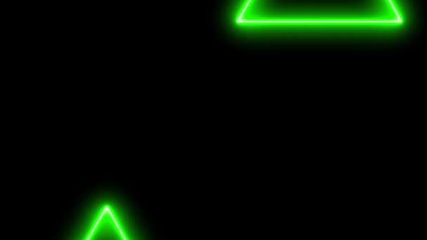 Triangle Neon Glühende Animation Bewegungsgrafik — Stockvideo