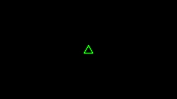Треугольная Неоновая Светящаяся Анимационная Графика — стоковое видео