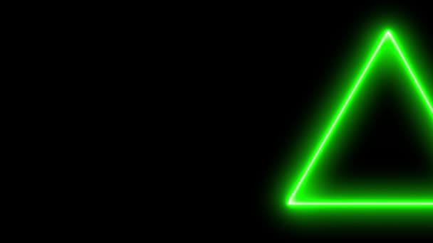 Triangolo Neon Incandescente Animazione Grafica Movimento — Video Stock