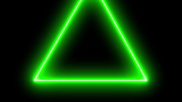 Triangolo Neon Incandescente Animazione Grafica Movimento — Video Stock