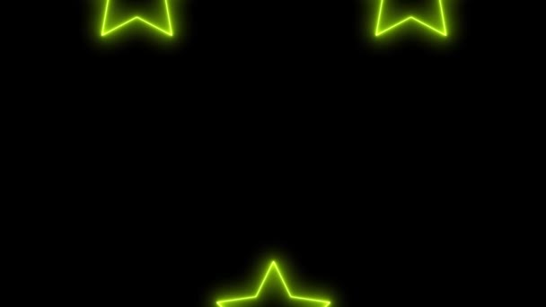Star Neon Gloeiende Animatie Motion Graphics — Stockvideo