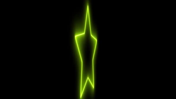 Gwiazda Neon Świecące Animacji Ruchu Grafiki — Wideo stockowe