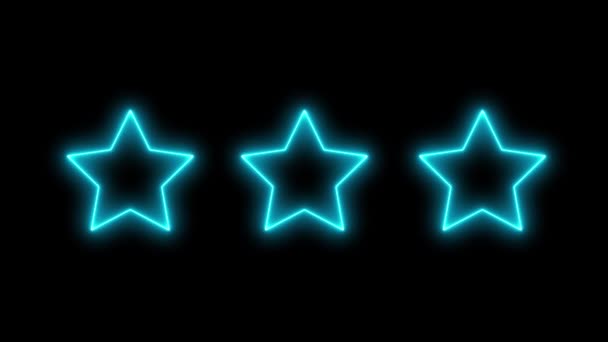 Star Neon Glowing Animation Motion Graphics — Stock Video