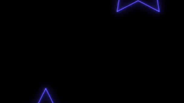 Stella Neon Incandescente Animazione Grafica Movimento — Video Stock