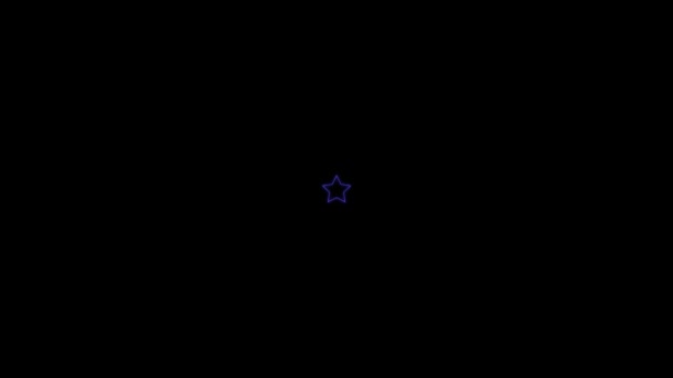 Estrela Néon Brilhante Animação Movimento Gráficos — Vídeo de Stock