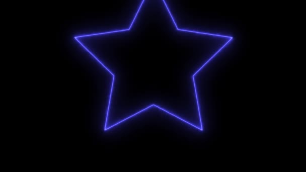 Star Neon Glowing Animation Motion Graphics — Stock Video