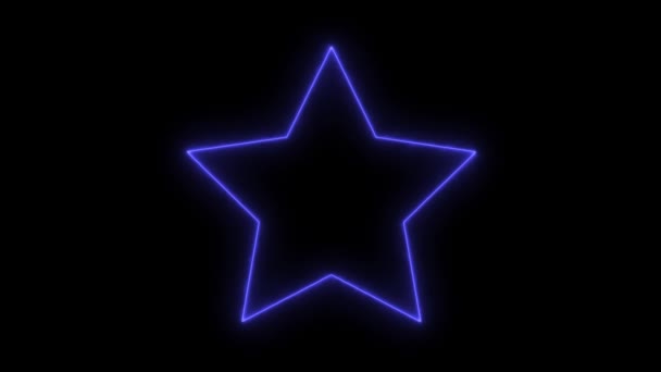 Star Neon Gloeiende Animatie Motion Graphics — Stockvideo