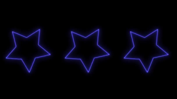 Hvězdné Neonové Zářící Animace Pohybové Grafiky — Stock video