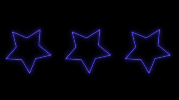 Star Neon Glühende Animation Motion Graphics — Stockvideo