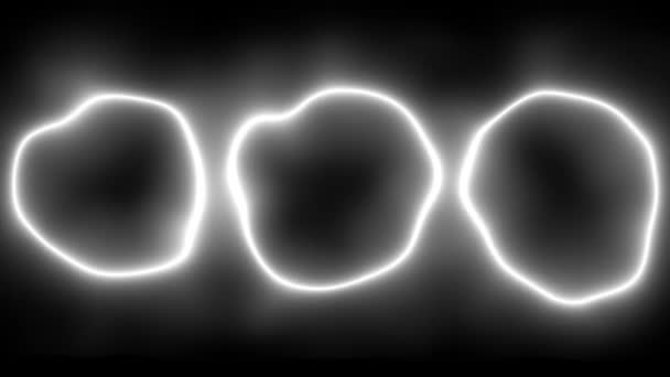 Neon Circle Distortion Glowing Animation Motion Graphics — Stock Video