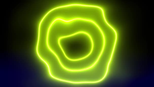 Neon Circle Distortion Glowing Animation Motion Graphics — Stock Video