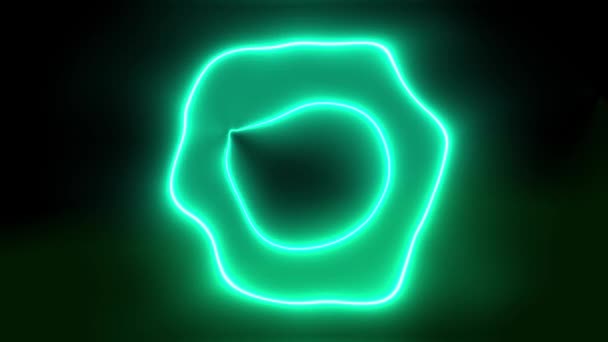 Neon Circle Distortion Glowing Animation Motion Graphics — Stock Video