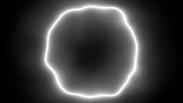 Neon Cirkel Distorsion Glödande Animation Rörelse Grafik — Stockvideo