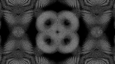 Geometrik desen çizgisi tek renkli kaleydoskop animasyonu