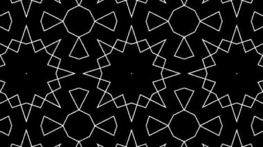 Geometrik desen çizgisi tek renkli kaleydoskop animasyonu