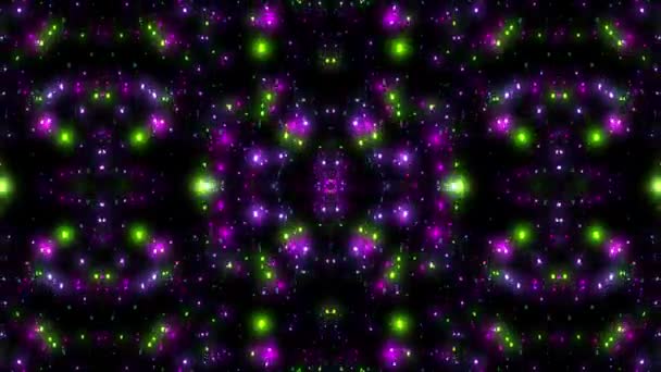 粒子发光万花筒动画动作图形 — 图库视频影像