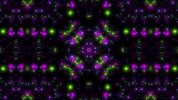 Particle Light Emitting Kaleidoscope Animation Motion Graphics — Stock Video