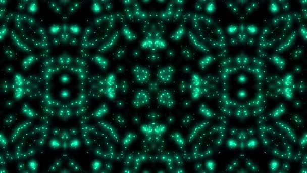 Particle Light Emitting Kaleidoscope Animation Motion Graphics — Stock Video