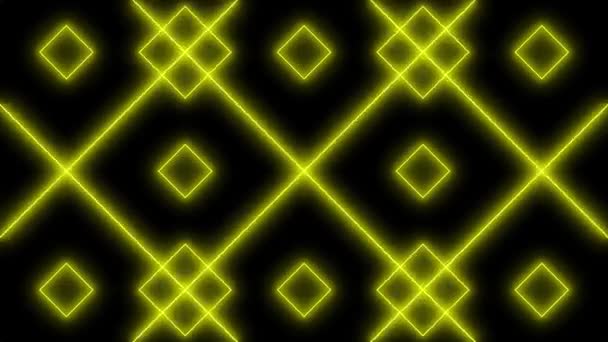 Geometrische Patroon Zwarte Achtergrond Kleur Animatie — Stockvideo