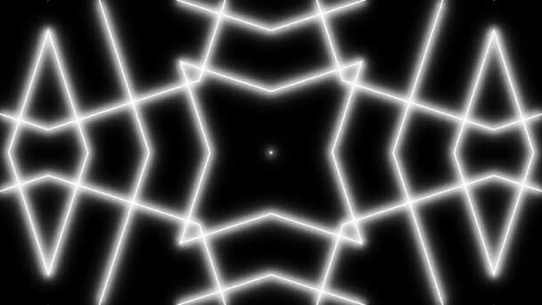 Animace Geometrického Obrazce Monochromatickém Kaleidoskopu — Stock video