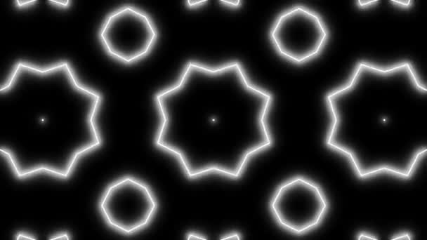 Geometrisch Patroon Lijn Monochrome Caleidoscoop Animatie — Stockvideo