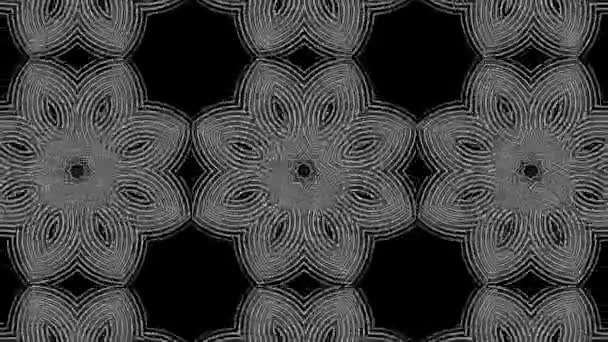 Geometric Pattern Line Monochrome Kaleidoscope Animation — Stock Video