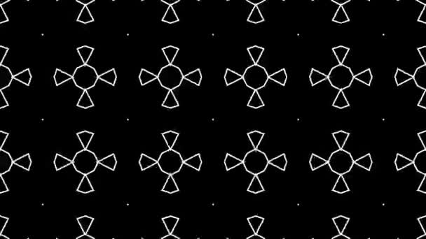 Geometrische Musterlinien Monochrome Kaleidoskop Animation — Stockvideo