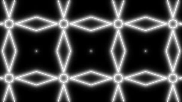 Geometrische Musterlinien Monochrome Kaleidoskop Animation — Stockvideo