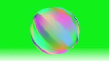 Gökkuşağı renkli dönen küre sabun köpüğü hareket grafikleri