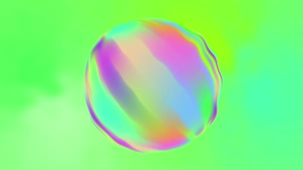 Rainbow Colored Rotating Sphere Soap Bubbles Motion Graphics — Stock Video