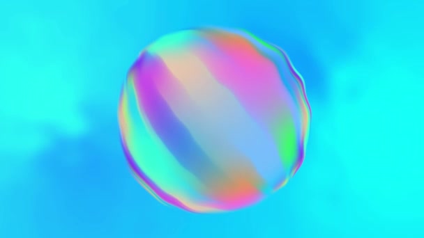 Rainbow Colored Rotating Sphere Soap Bubbles Motion Graphics — Stock Video