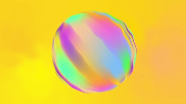 彩虹色旋转球状肥皂泡运动图形 — 图库视频影像