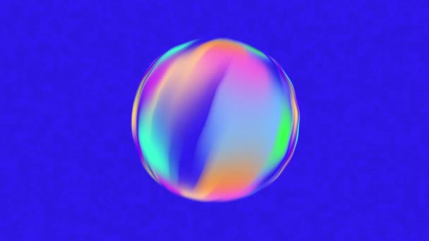 Радужный Цвет Вращающейся Сферы Мыльные Пузыри Движения Графики — стоковое видео