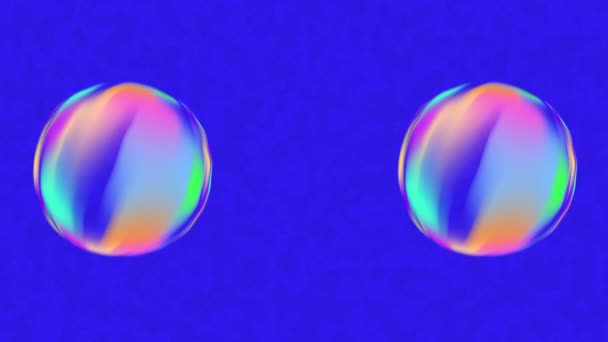 Rainbow Colored Rotating Sphere Soap Bubbles Motion Graphics — Stock Video