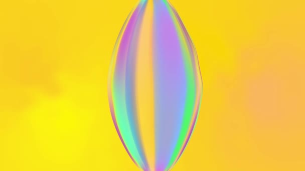 Regenboog Gekleurde Ovale Zeepbellen Beweging Graphics — Stockvideo